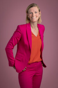 Profielfoto met een roze achtergrond